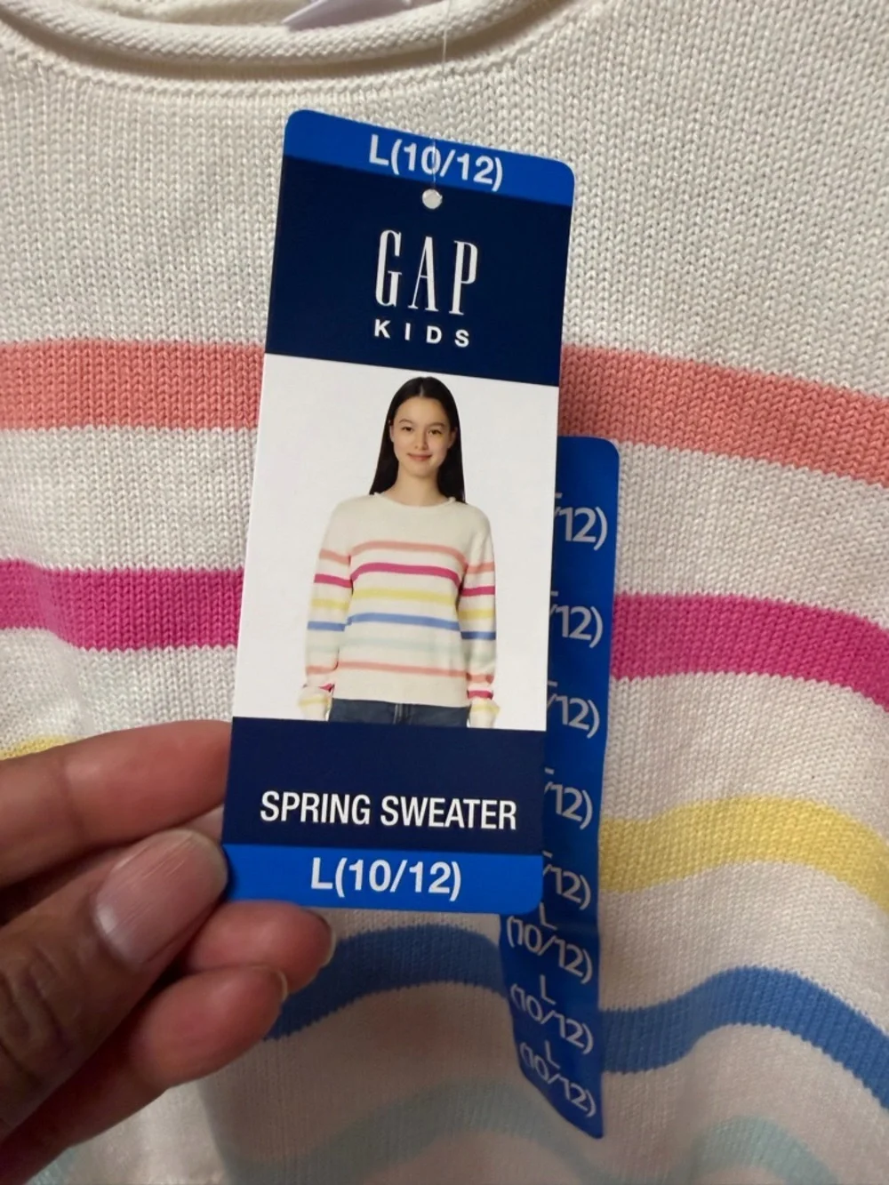 Gap Kids Spring Sweater Girl Stripes Size L(10-12) Crop Casual Modern  NWT